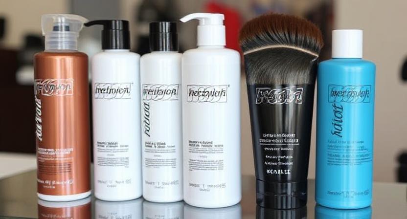 A picture of a matte hair clay and a sea-salt spray for the low taper straight hair style.