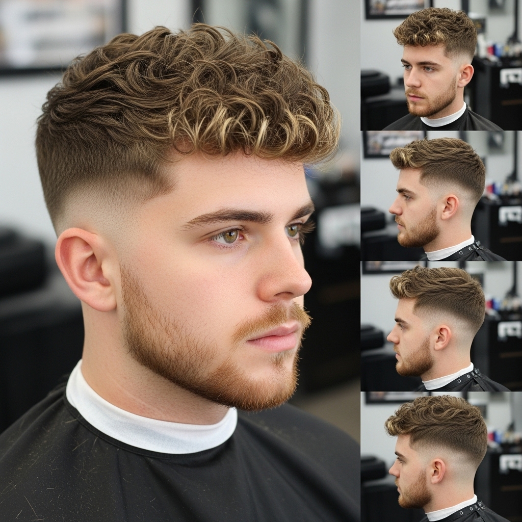 A collection of TikTok videos showcasing the before and after of broccoli haircut trends.
