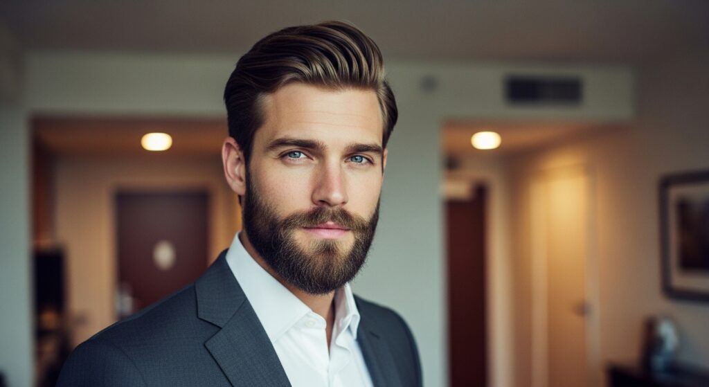 Beard style that complements diamond face