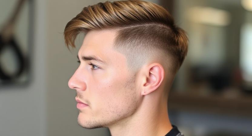  Short straight hair with low fade low taper