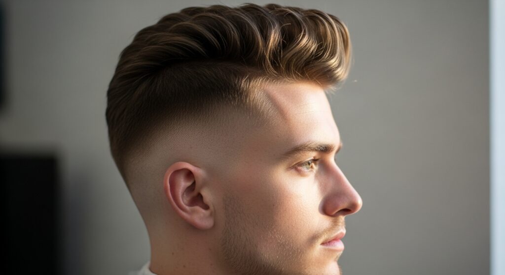 Side profile hairstyle for diamond-shaped face