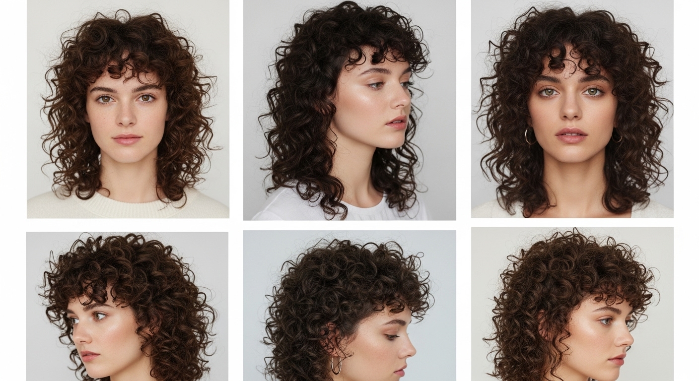 curly hair mullet