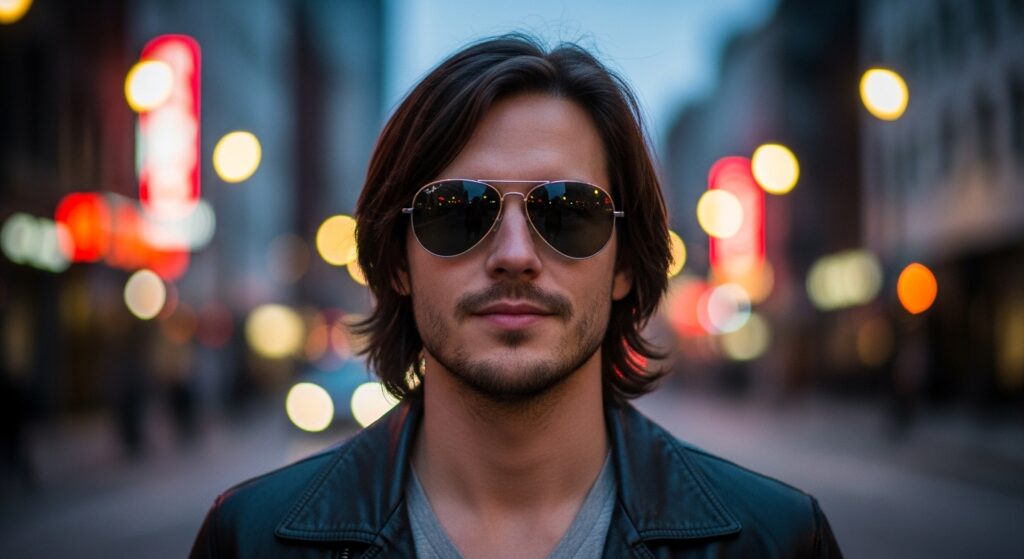  Long middle part hairstyle men
