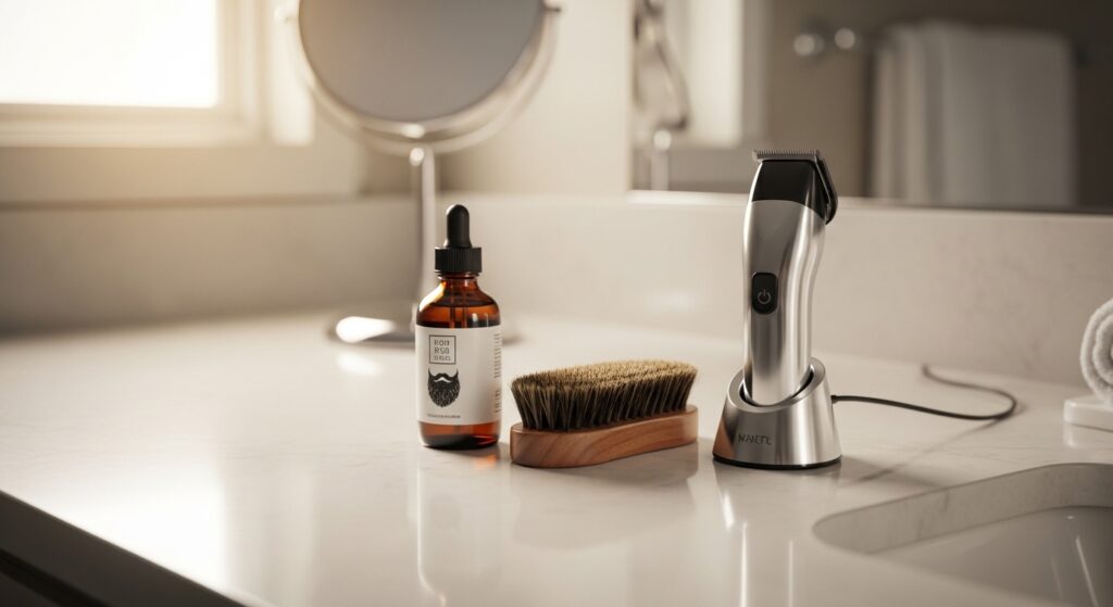 beard grooming kit with essentials for men