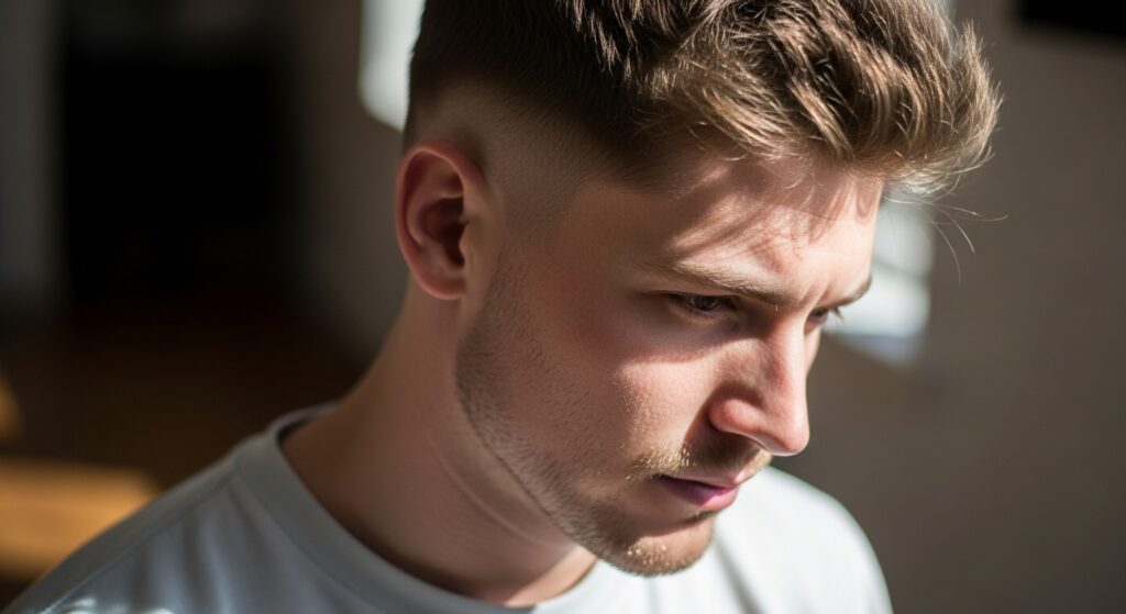 Men’s textured crop haircut 2024 casual look