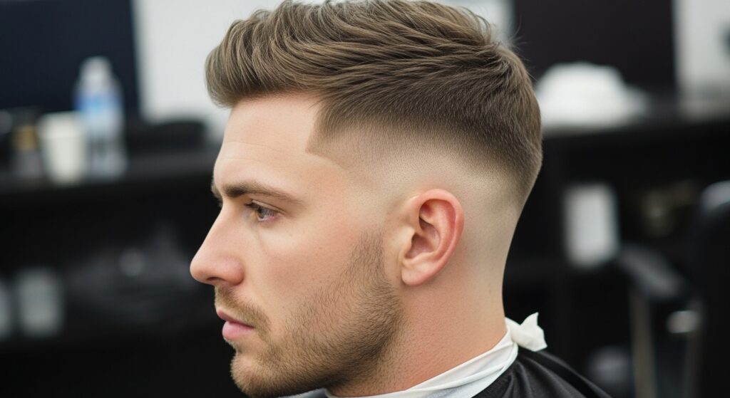 Low fade haircut with textured crop