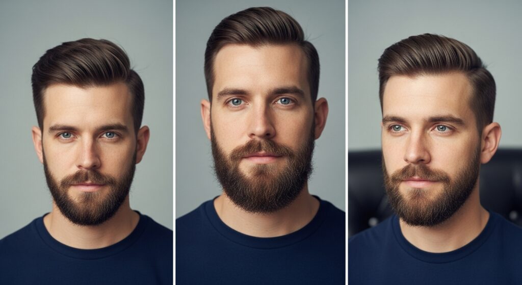  The progress of beard growth through the stages.