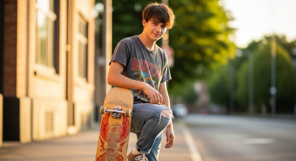 Boys casual hairstyle with a messy fringe