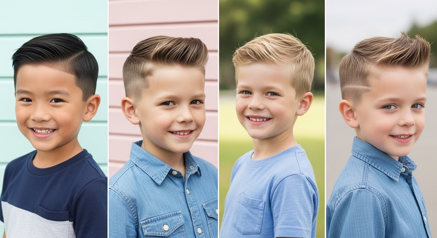 low maintenance short fade little boy haircuts