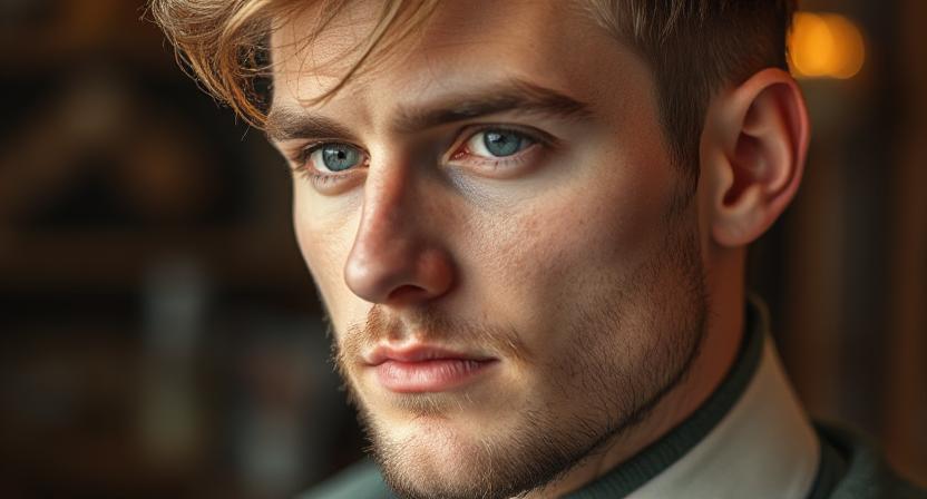  Modern haircut echoing historical style)