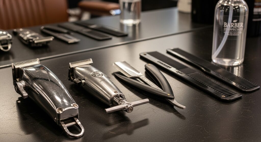 Barber tools for men’s fade haircut
