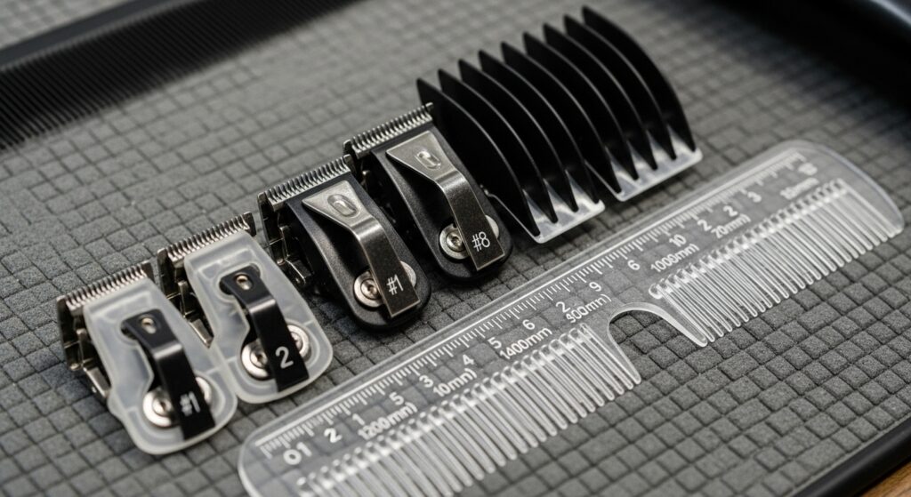 Clipper guards used for high and tight haircut length