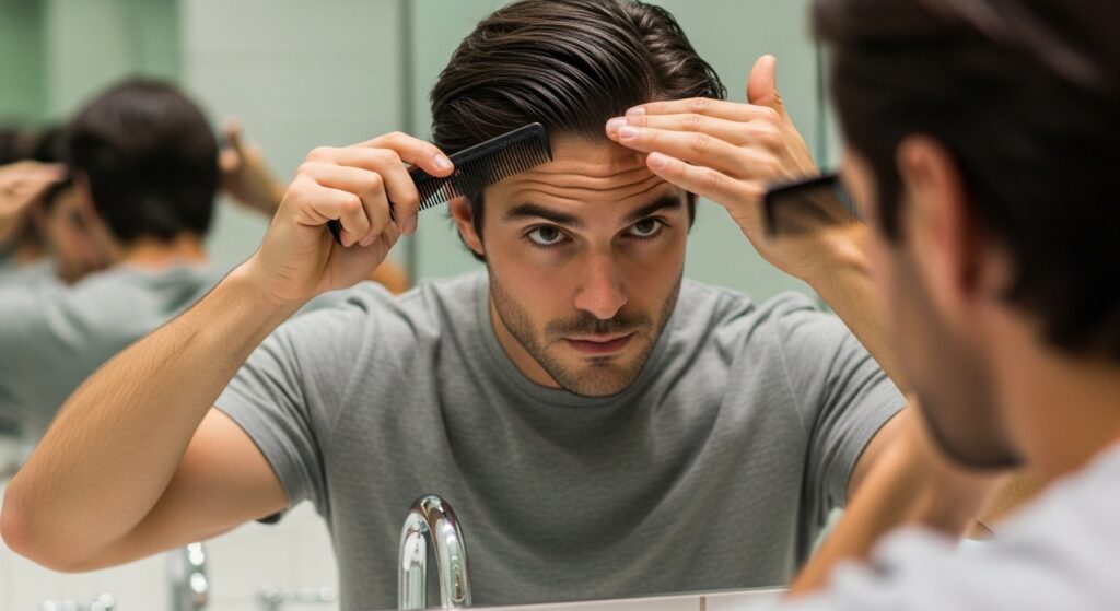 side part hairstyle for diamond shaped face men.