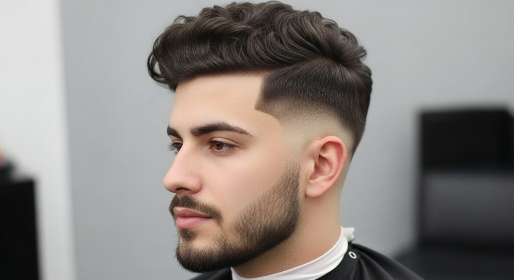 Curly fade haircut for men