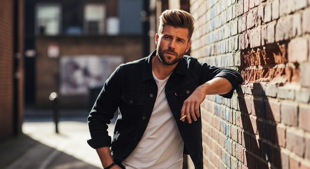 modern textured brush up hairstyle for men