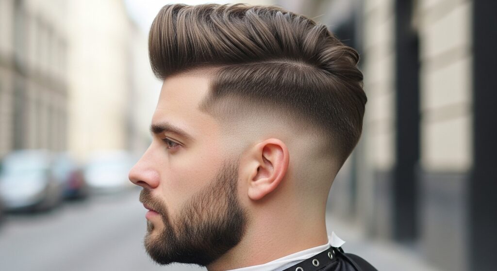 man with taper fade hairstyle diamond face.