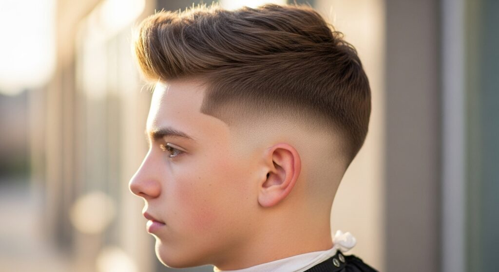 teen boy mid fade haircut 2025