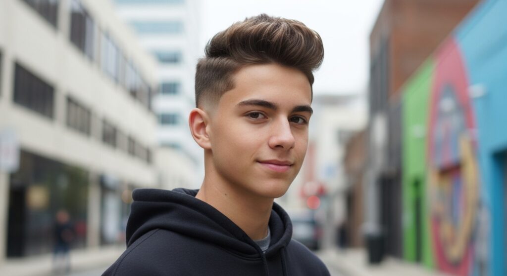 taper faux hawk kids hairstyle.